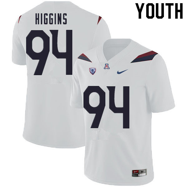 Youth #94 Naz Higgins Arizona Wildcats College Football Jerseys Sale-White - Click Image to Close